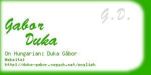 gabor duka business card